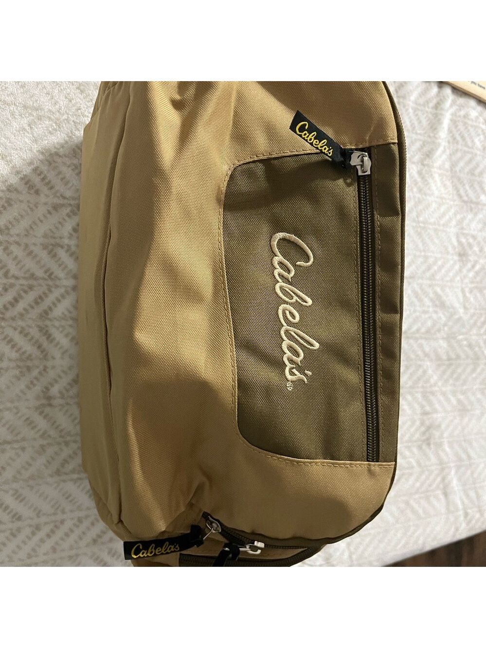 Cabela's Catch-All Gear Bag Tan Weather Resist Hunting Fishing Camping 6 Pockets
